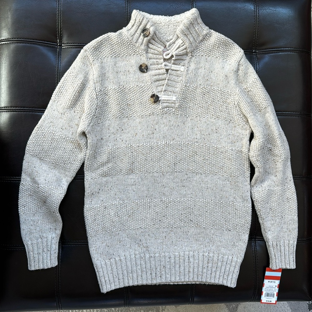 Cat & Jack boys sweater in size M (8/10) Color is heather oatmeal